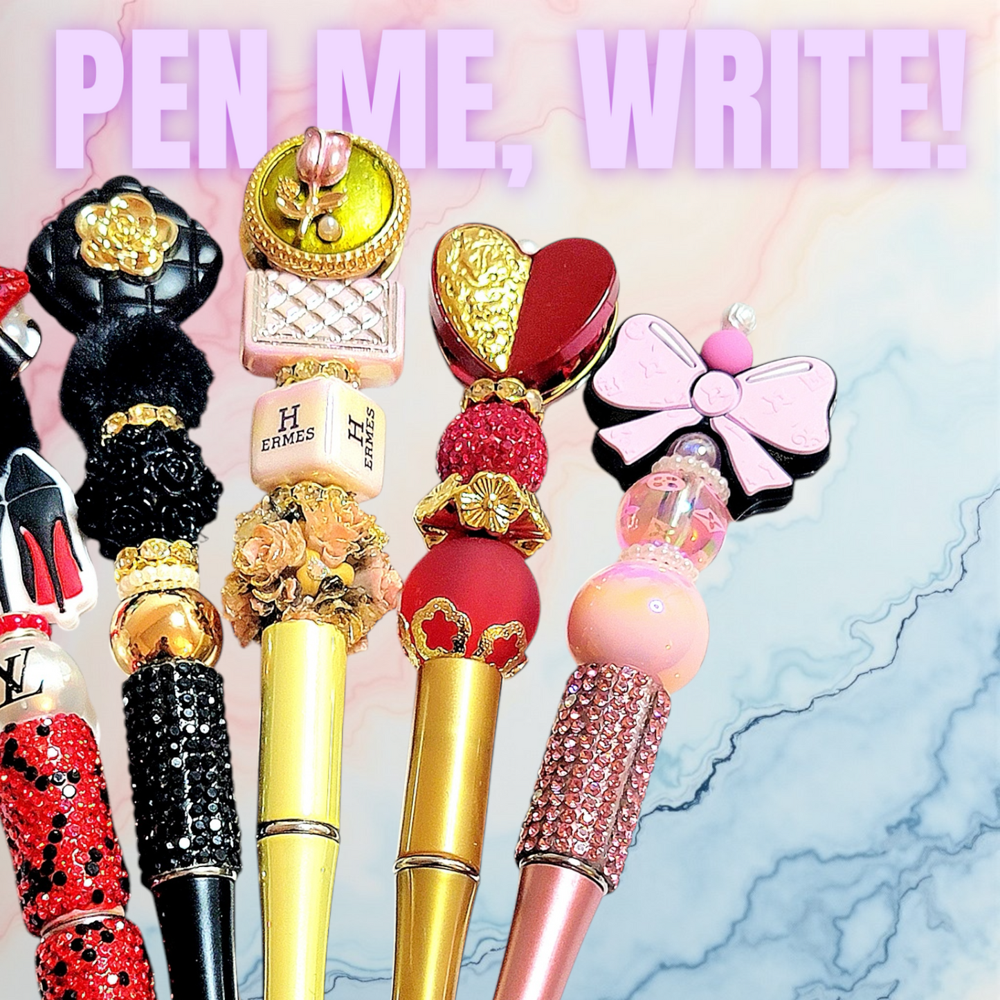 Designer Inspired "Well Red & Heeled" Rhinestone Bling Pen