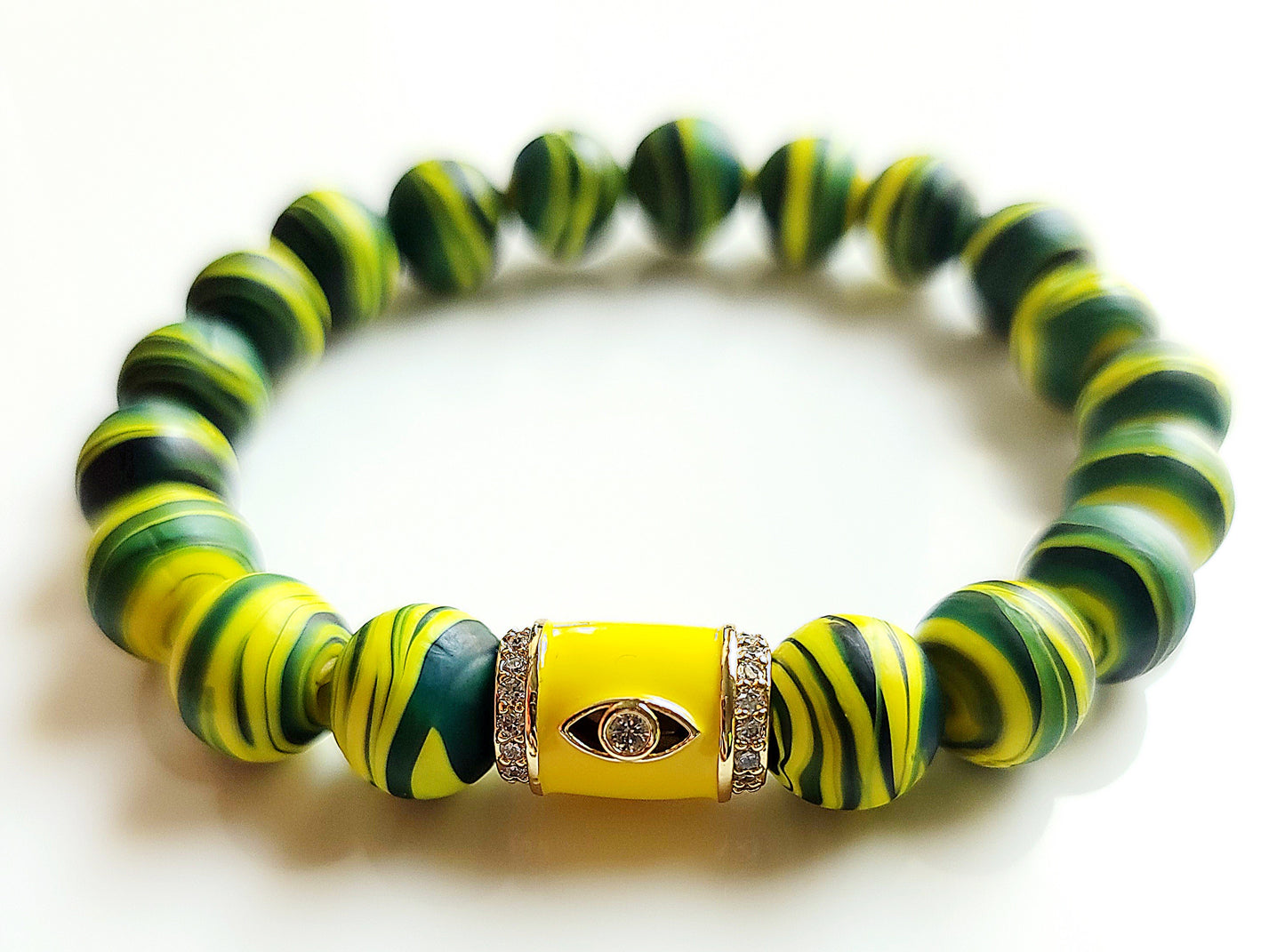 JAM Swirl Fused Glass Unisex Single Bracelet